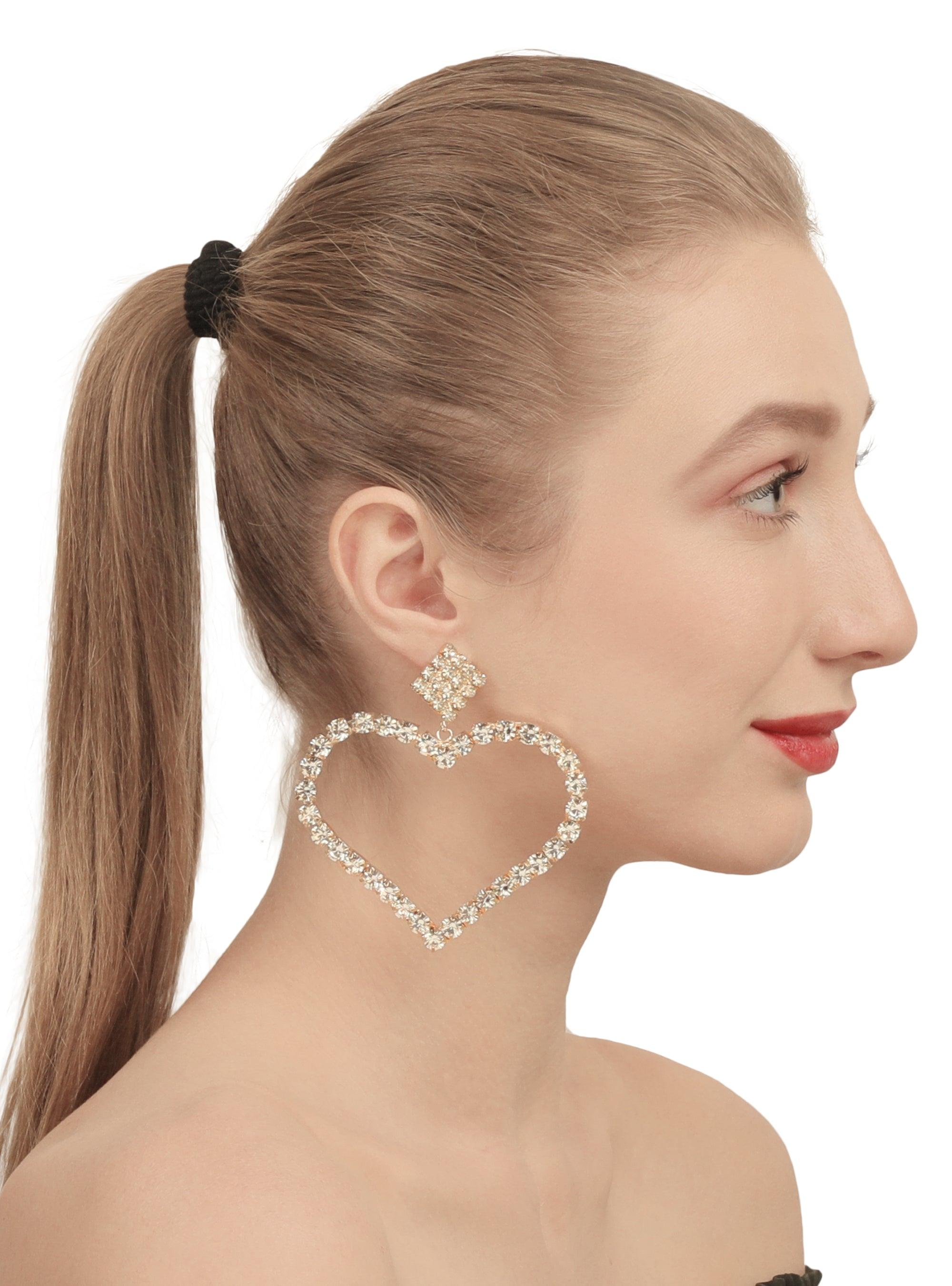 Rose gold plated earrings Big Heart - Fette - the jewel shop